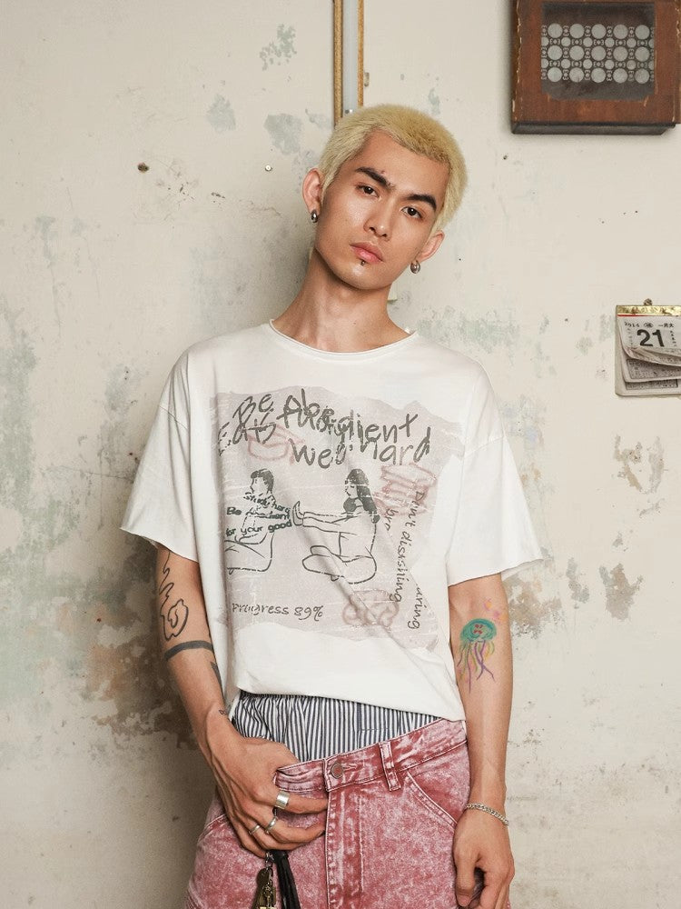 HAS2SONS "Cotton 40 Thread Curled Short Sleeve T-shirt 031