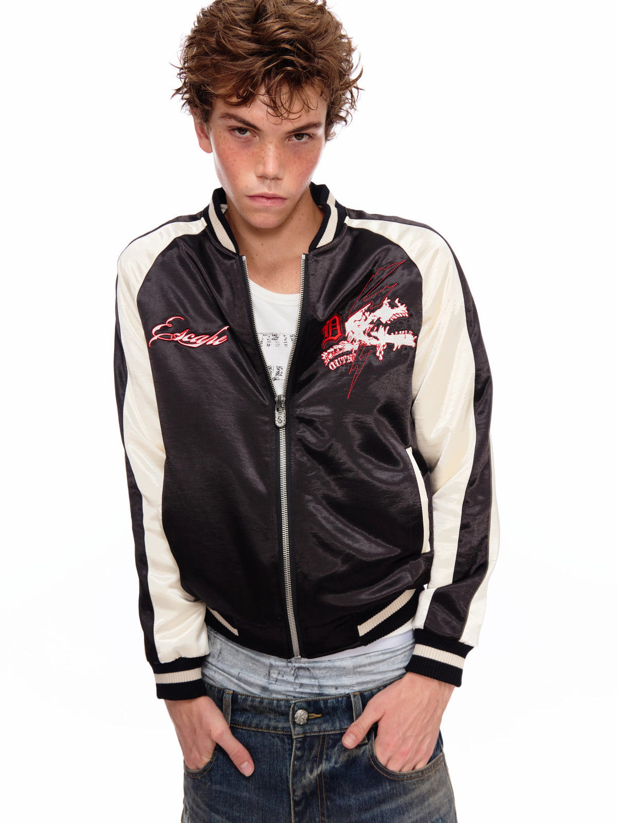 Champagne Black Bomber Jacket 134