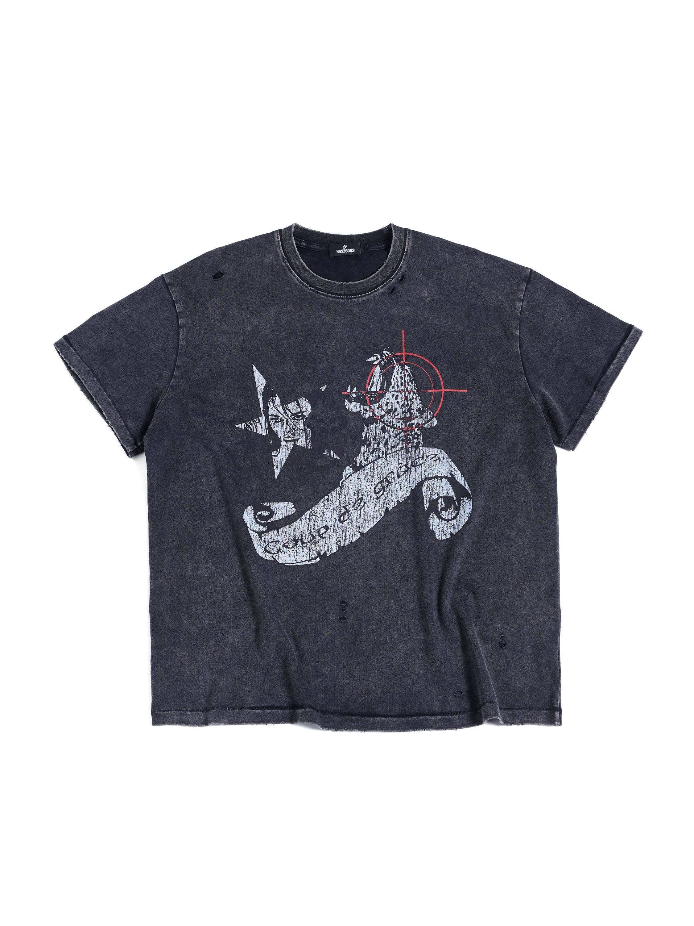 HAS2SONS "Tour" Hunting Washed Distressed Crew Tee