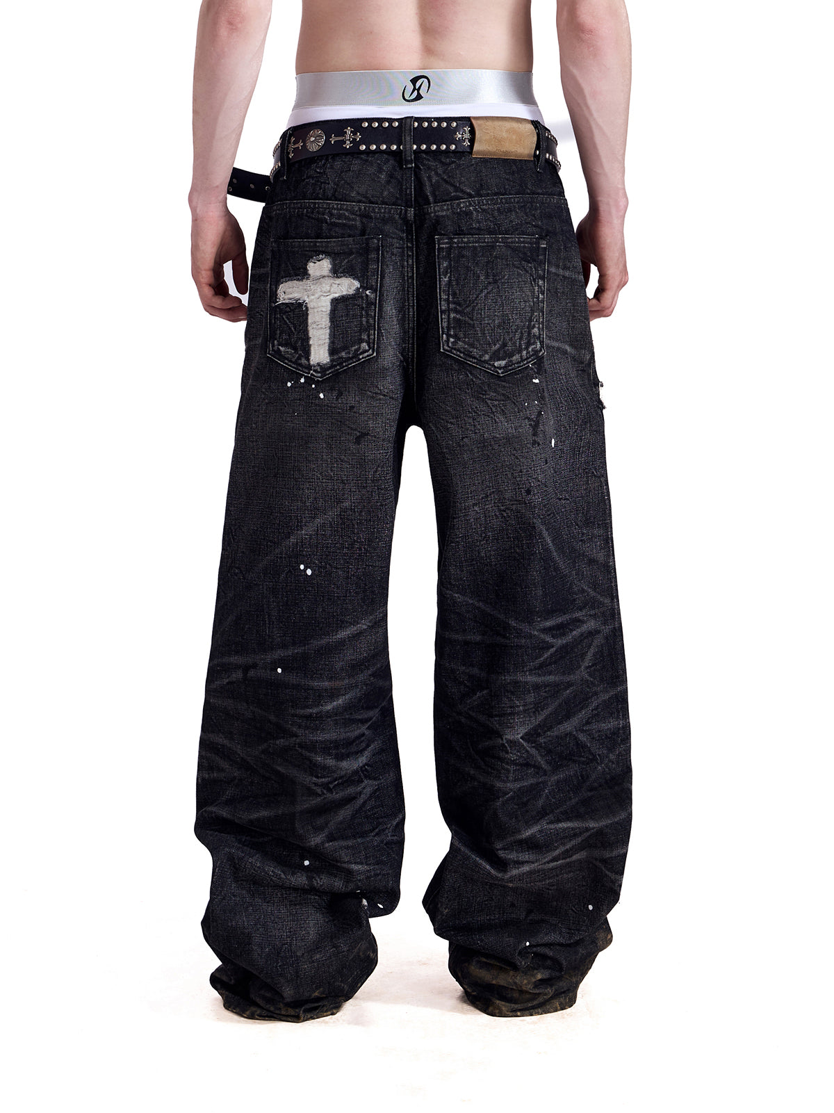 HAS2SONS Black Bull Heavy Wash Water 14.5oz Jeans 056