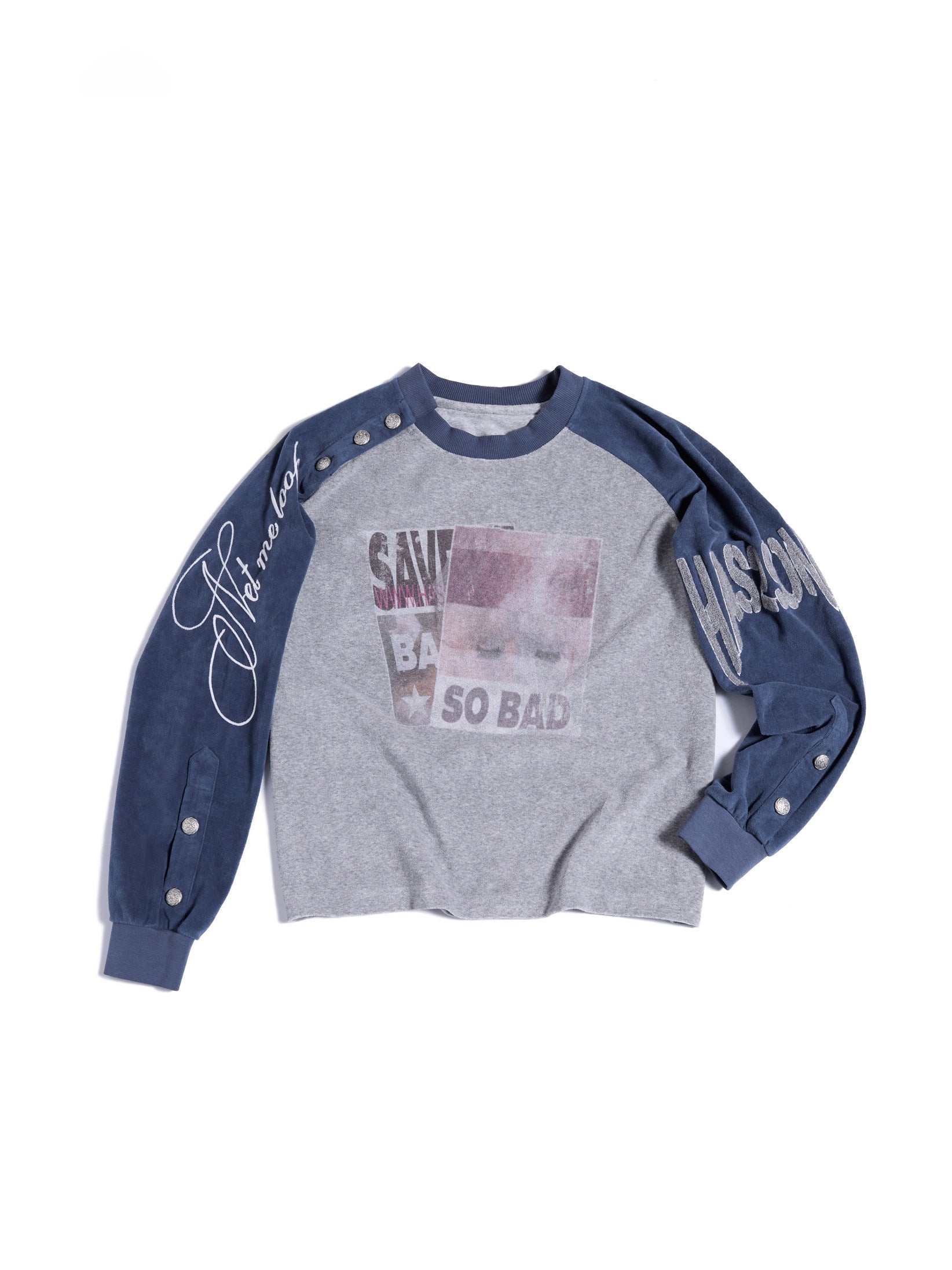 HAS2SONS 26FW「NET ME LOOP」Asymmetrical‑Collar Sweatshirt 121