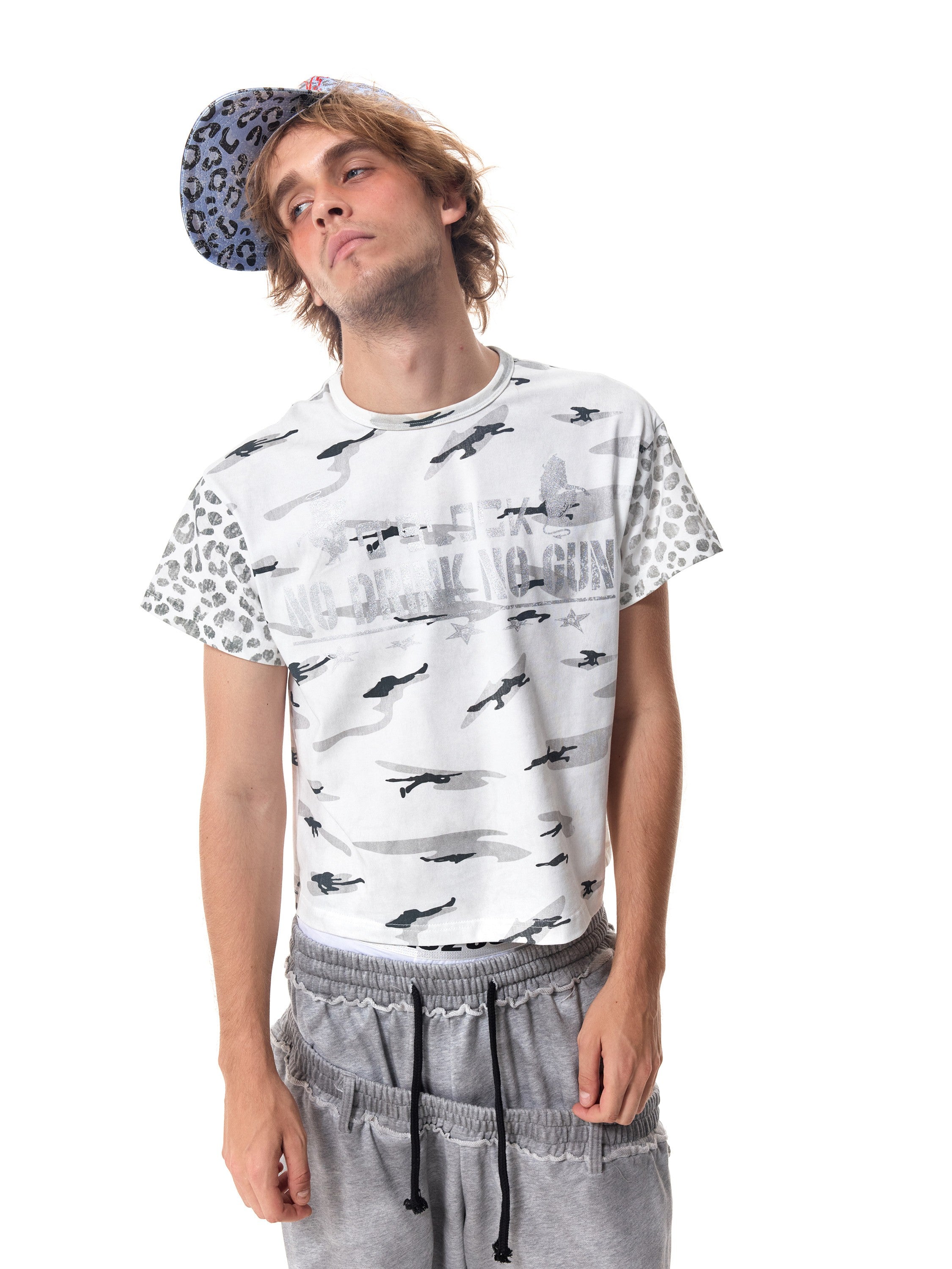 HAS2SONS Camo Spliced Loose Tee 088