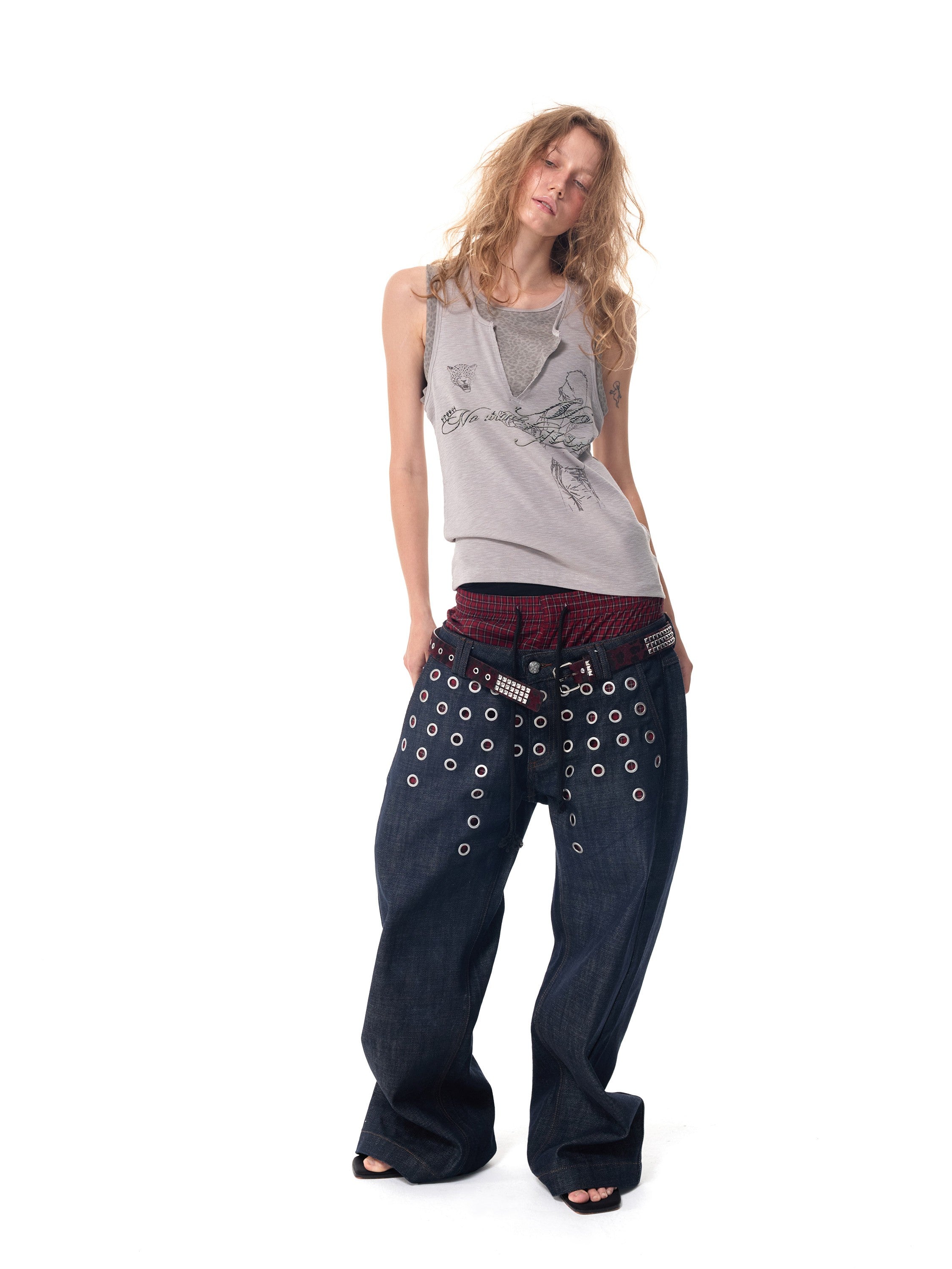 HAS2SONS Leopard Spliced Slim Tank 095