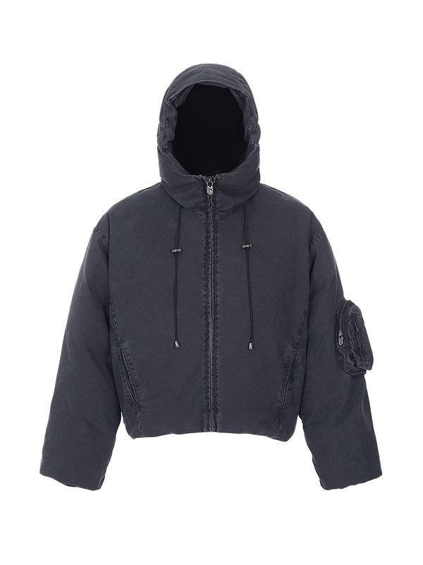 HAS2SONS Gasoline Blue Hooded Cotton Robe Bread Heavy Weight
