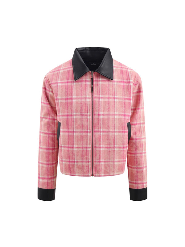 HAS2SONS Pink Grid Double sided Clean Fit Jacket Short