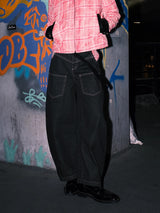 HAS2SONS Original Beef Splicing Pink Grid Bent Knife Jeans