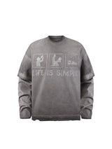 HAS2SONS fake two piece long sleeved T-shirt loose top