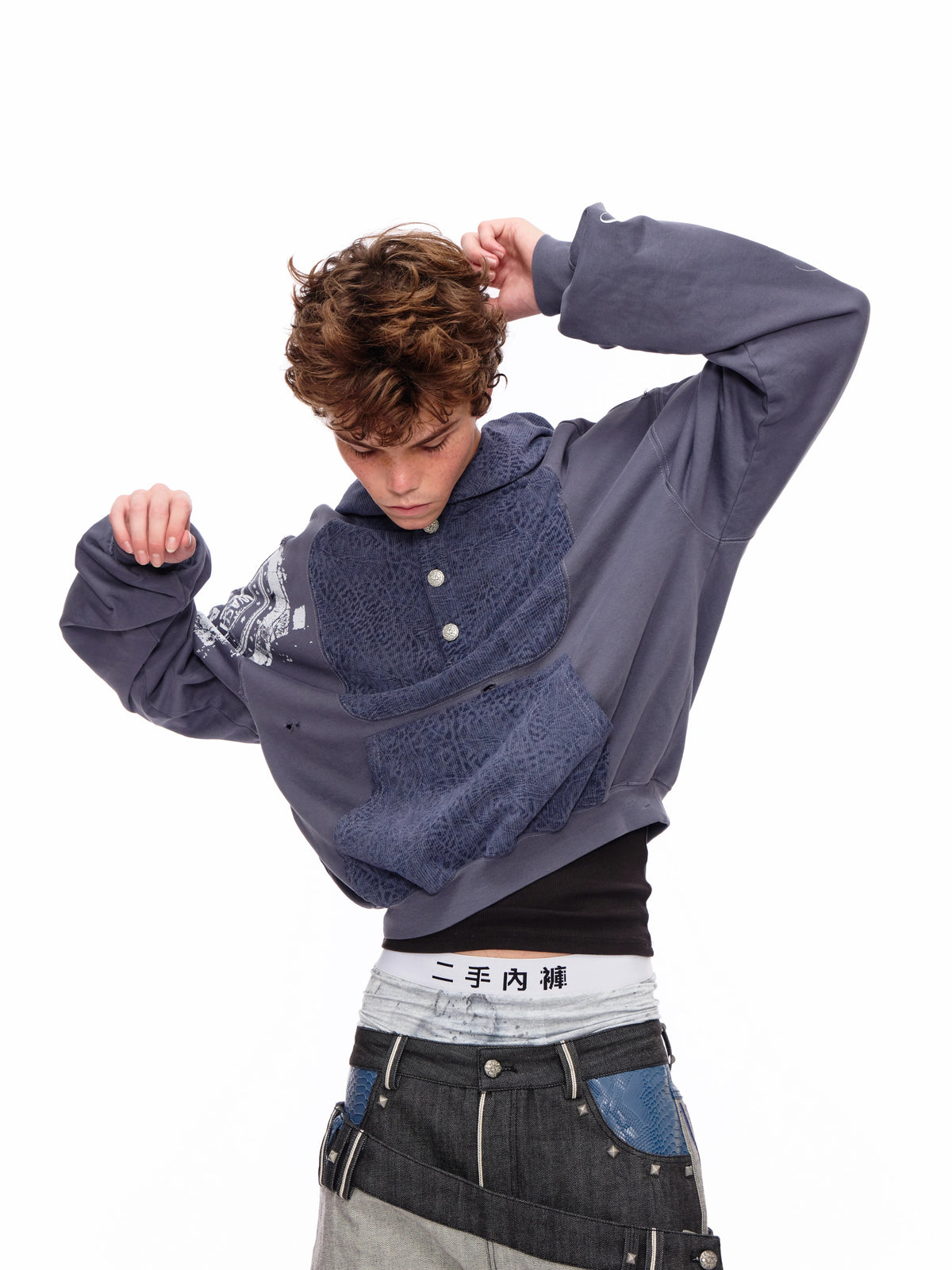 “Trapped Beast” Leopard-Panel Henley 125