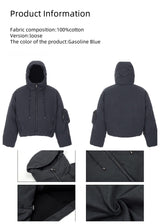 HAS2SONS Gasoline Blue Hooded Cotton Robe Bread Heavy Weight