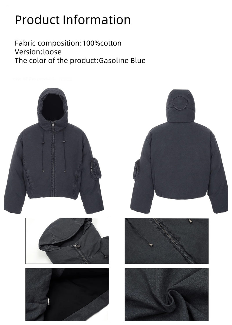 HAS2SONS Gasoline Blue Hooded Cotton Robe Bread Heavy Weight