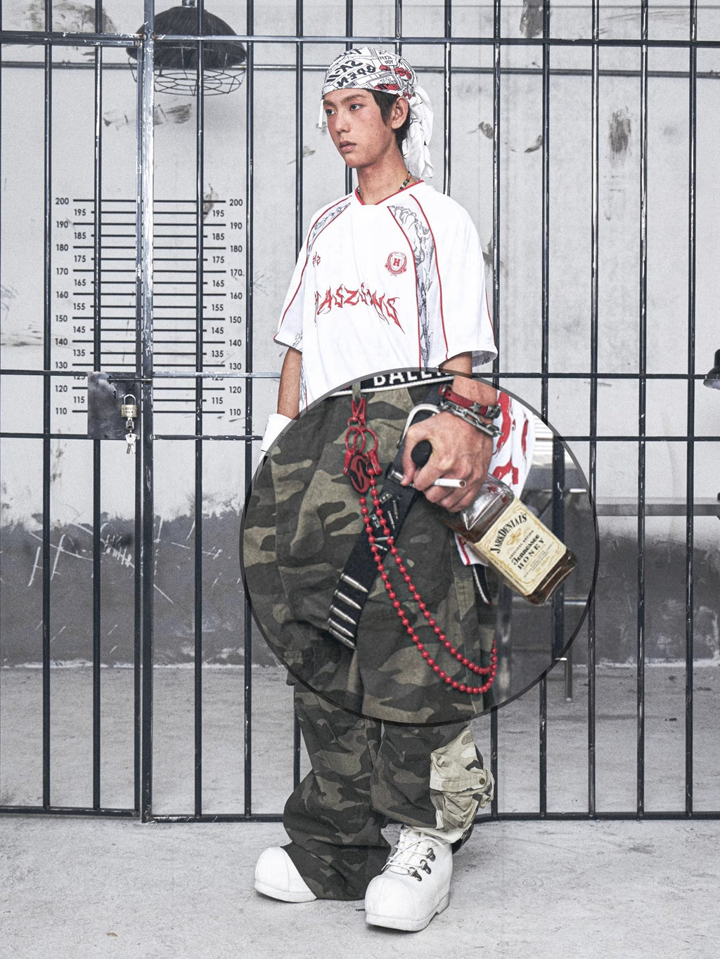 HAS2SONS red 8MM custom baked paint pants chain