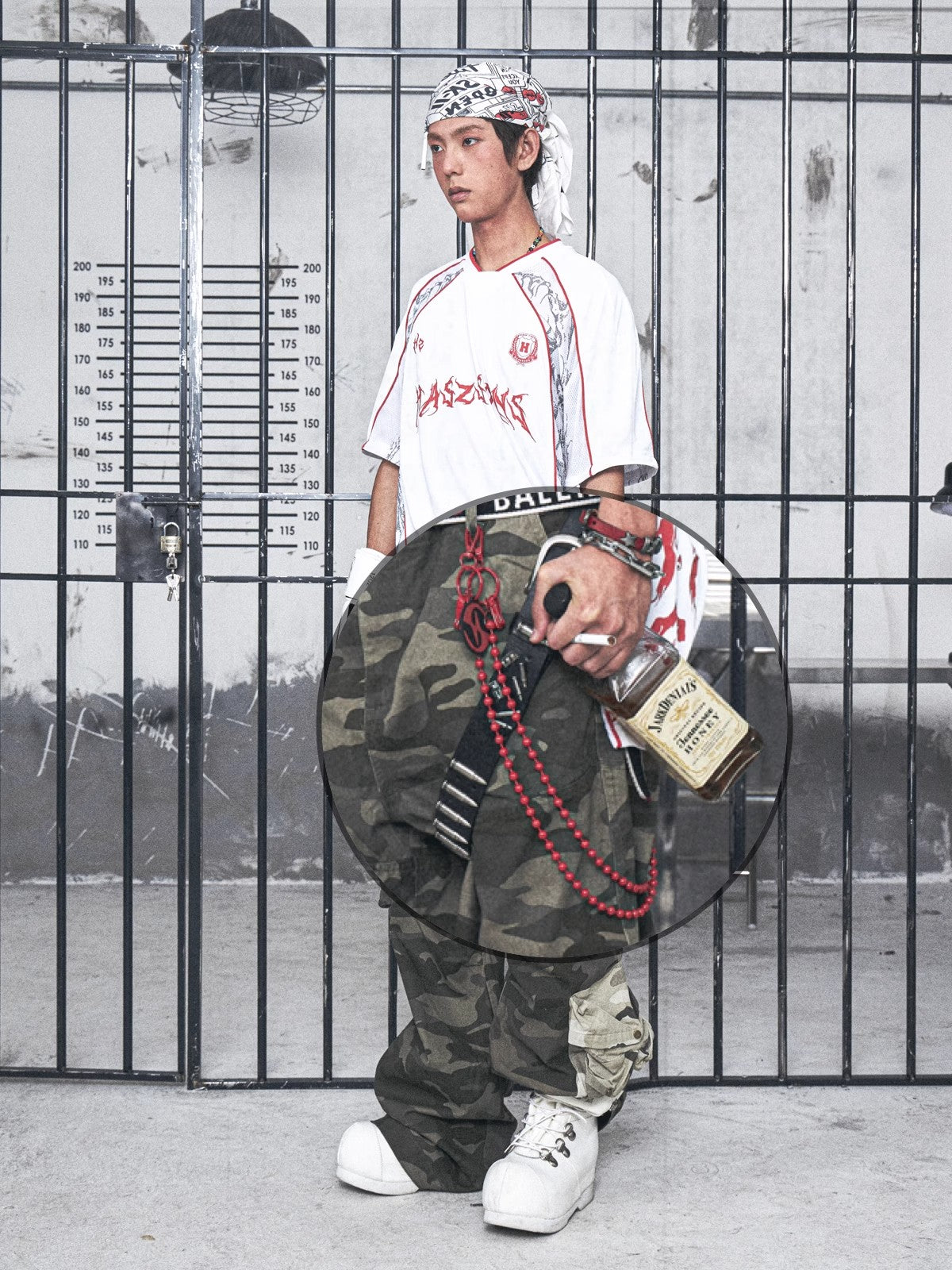 HAS2SONS red 8MM custom baked paint pants chain