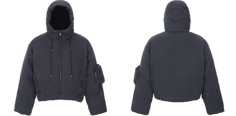 HAS2SONS Gasoline Blue Hooded Cotton Robe Bread Heavy Weight