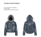 HAS2SONS Thick Blue Grid Lamb Wool Jacket Winter