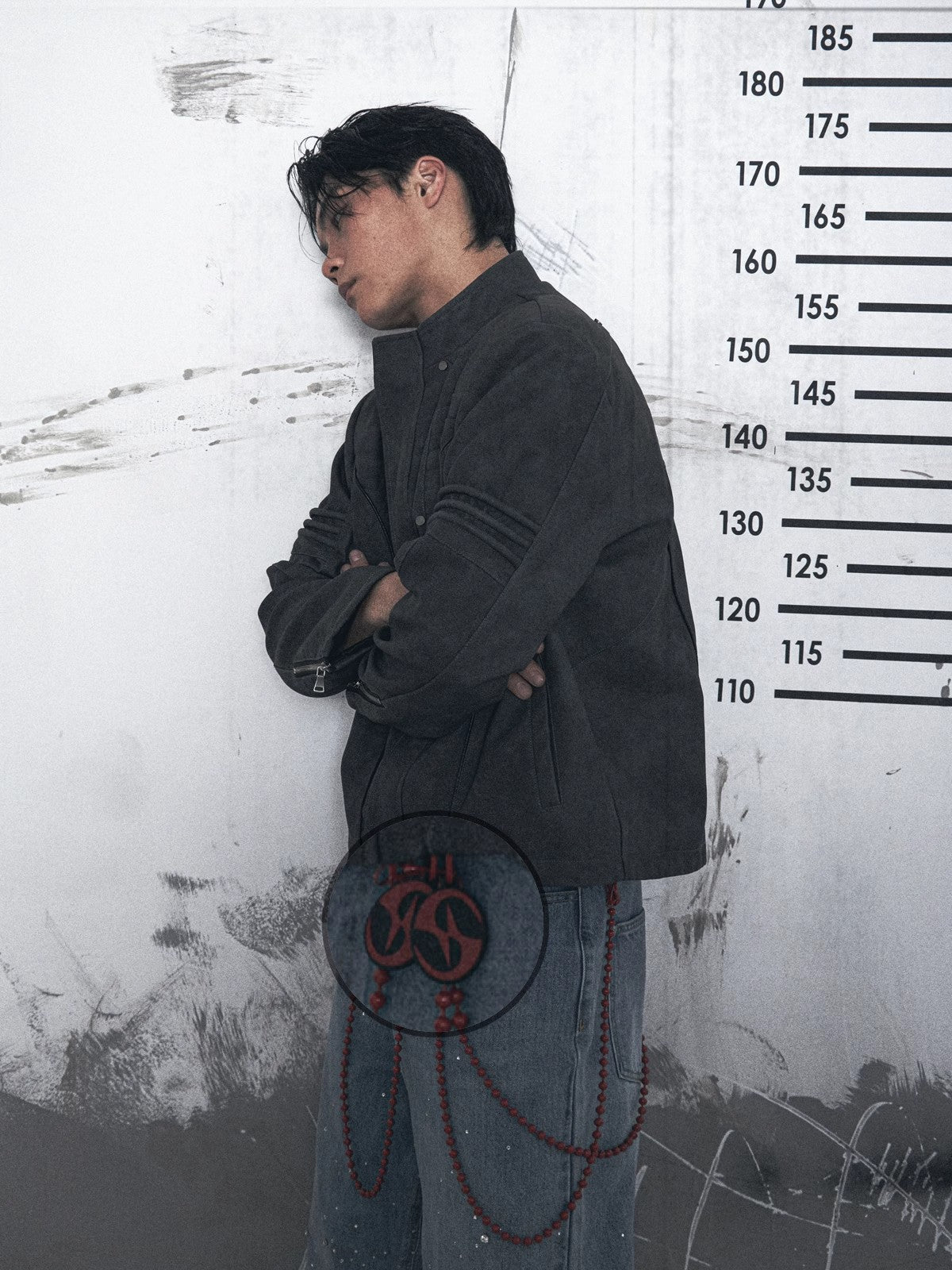 HAS2SONS red 8MM custom baked paint pants chain