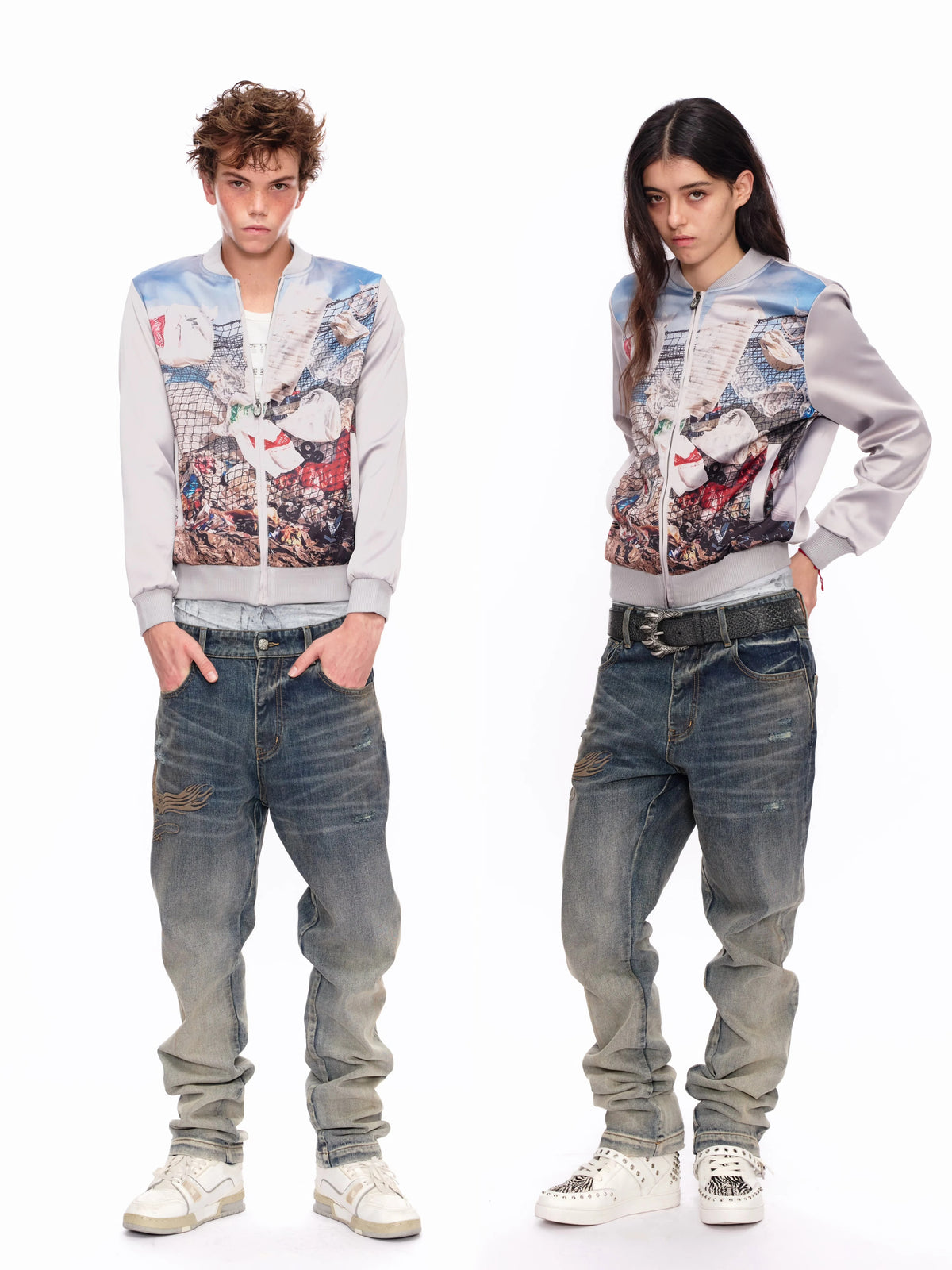 “DIRTY DREAM” All-Over Print Zip-Up Jacket 122