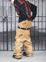 HAS2SONS loose baggy splashed ink distressed yellow pants