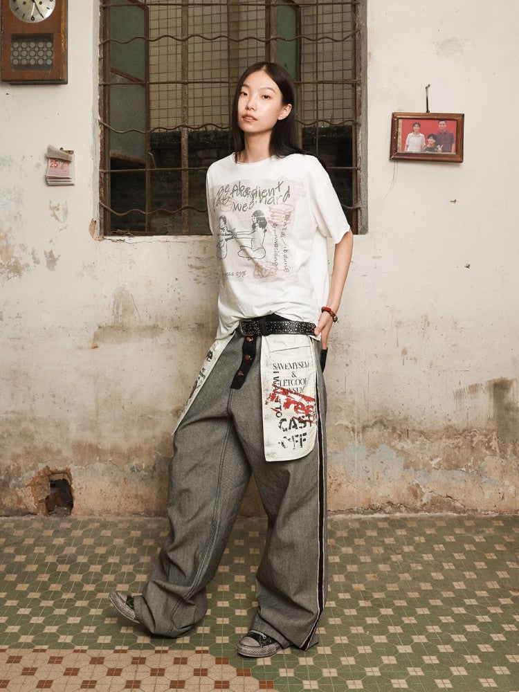 HAS2SONS "Cotton 40 Thread Curled Short Sleeve T-shirt