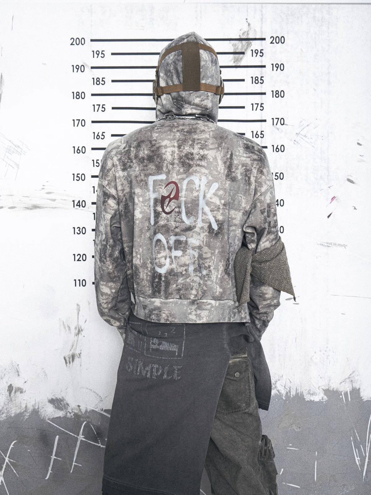 ウォッシュド迷彩パッチワーク刺繍カーディガンパーカー短幅プリントパーカー