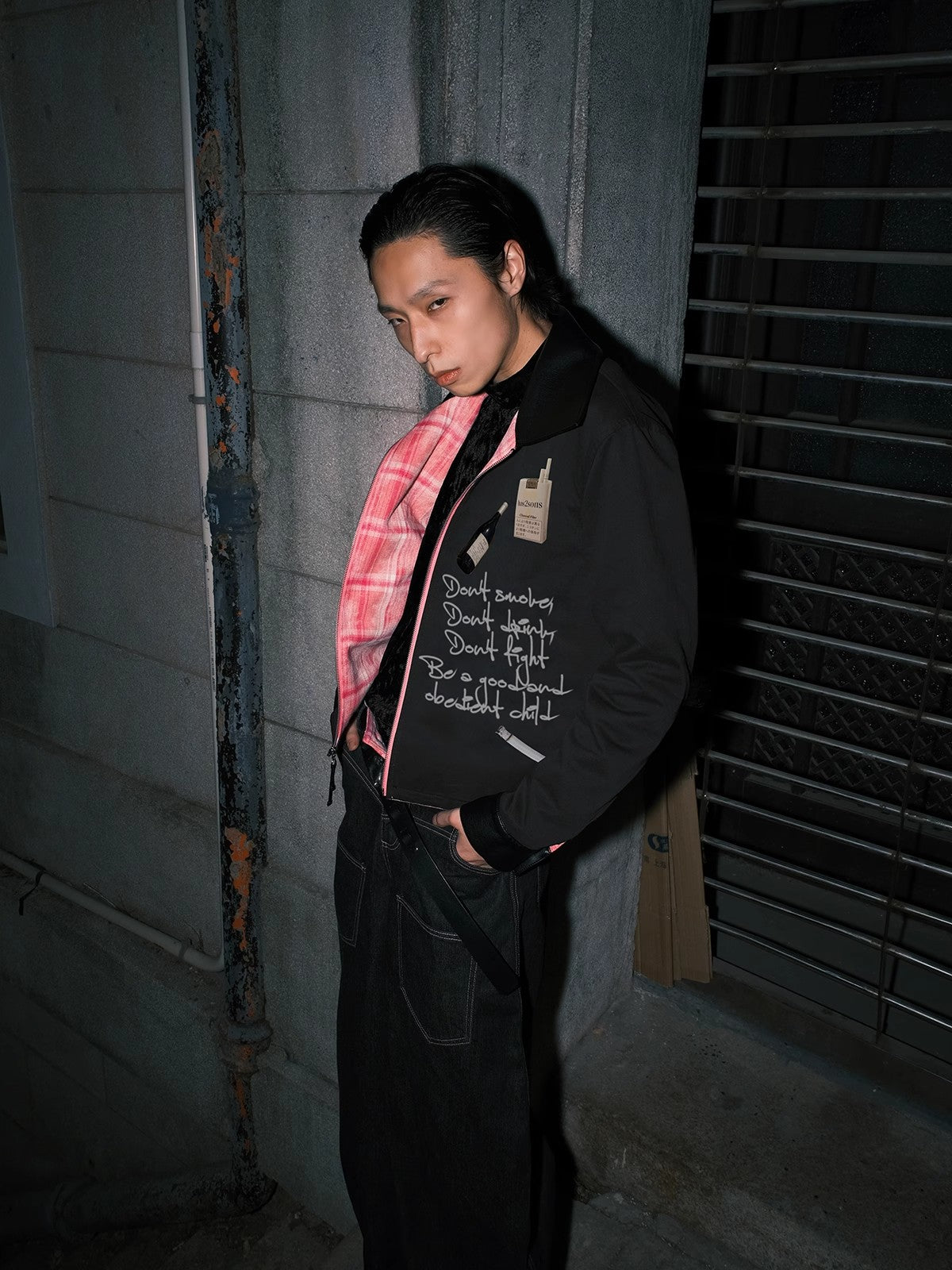 HAS2SONS Pink Grid Double sided Clean Fit Jacket Short