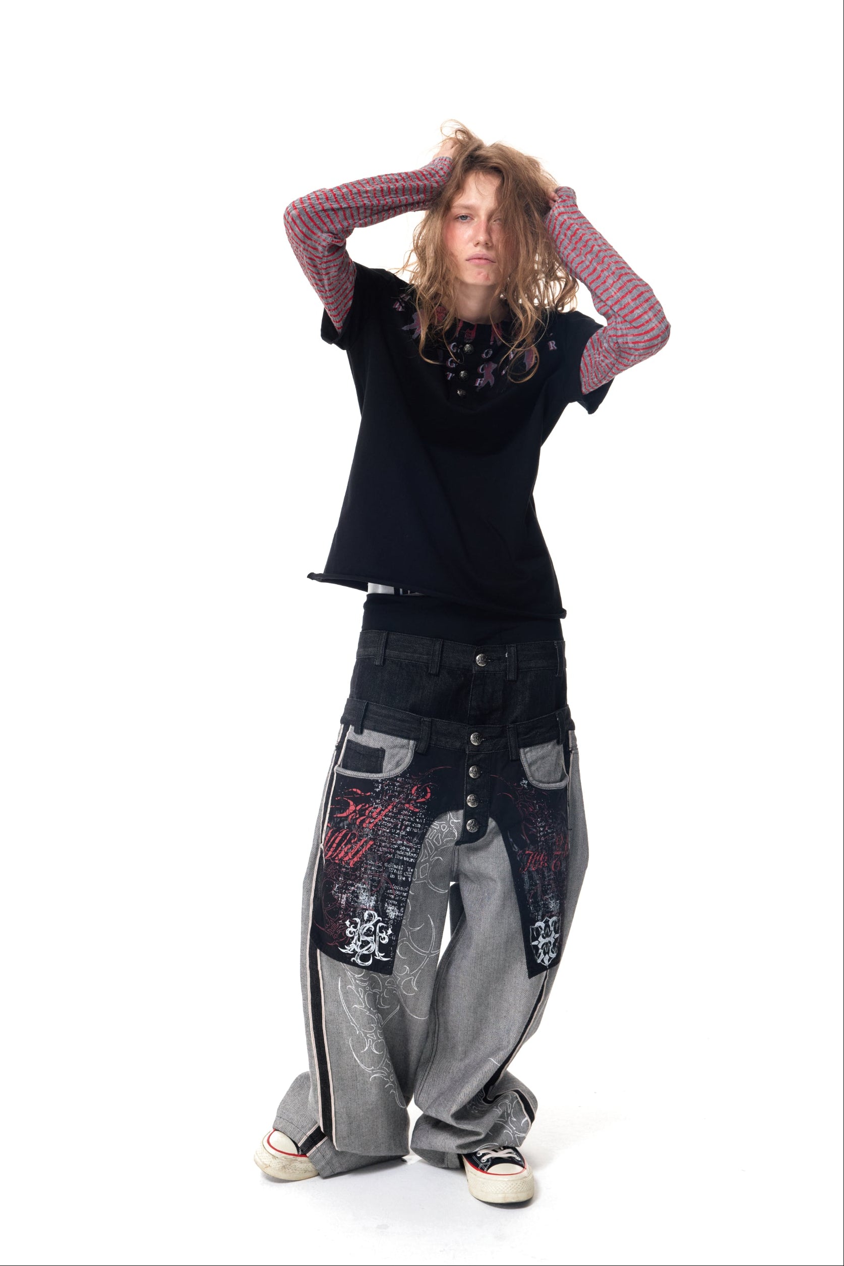 HAS2SONS Reverse Dual Waist Raw Jeans 083
