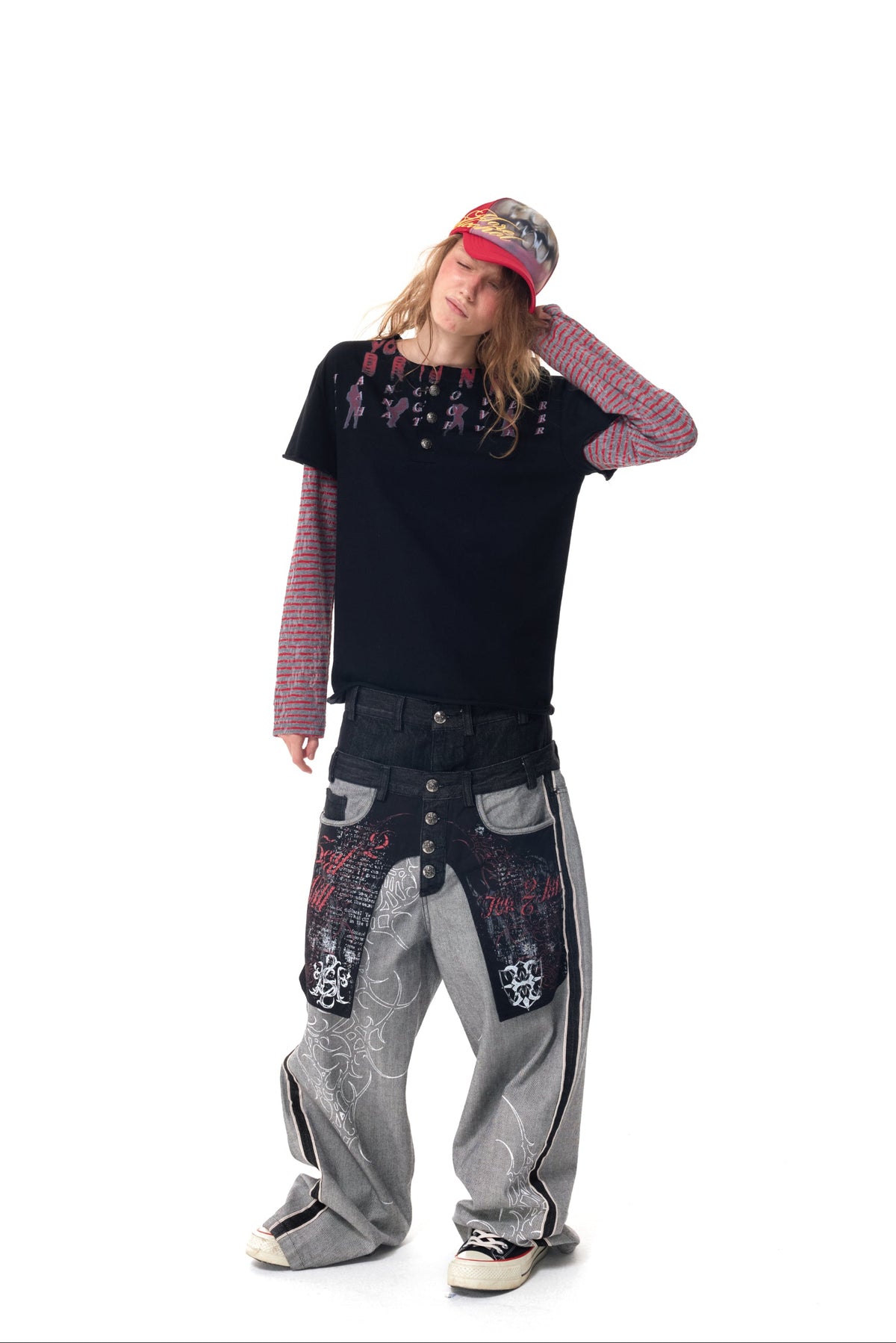 HAS2SONS Reverse Dual Waist Raw Jeans 083