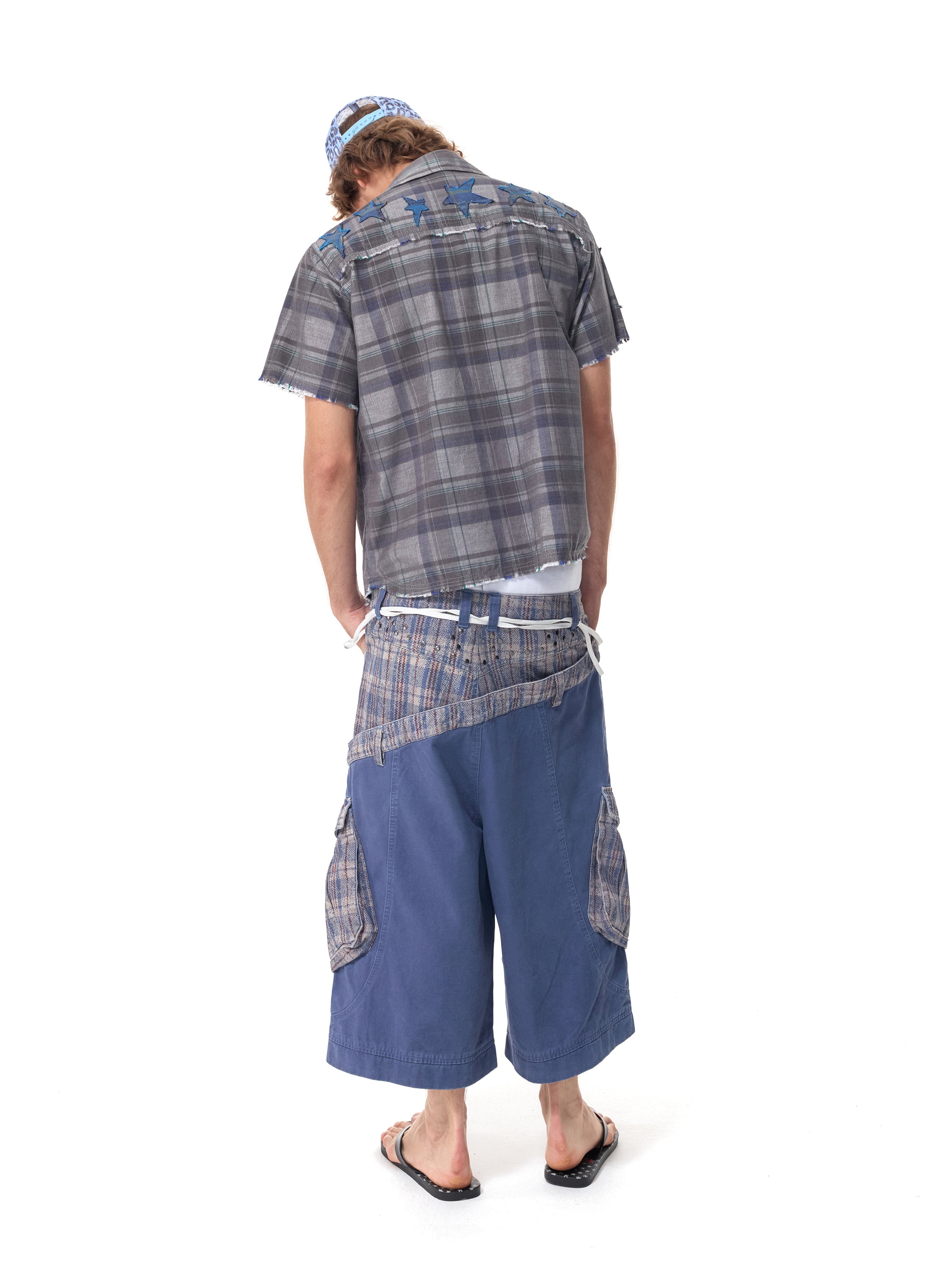 HAS2SONS 26FW Patchwork Dual‑Waist Street Cropped Pants 107