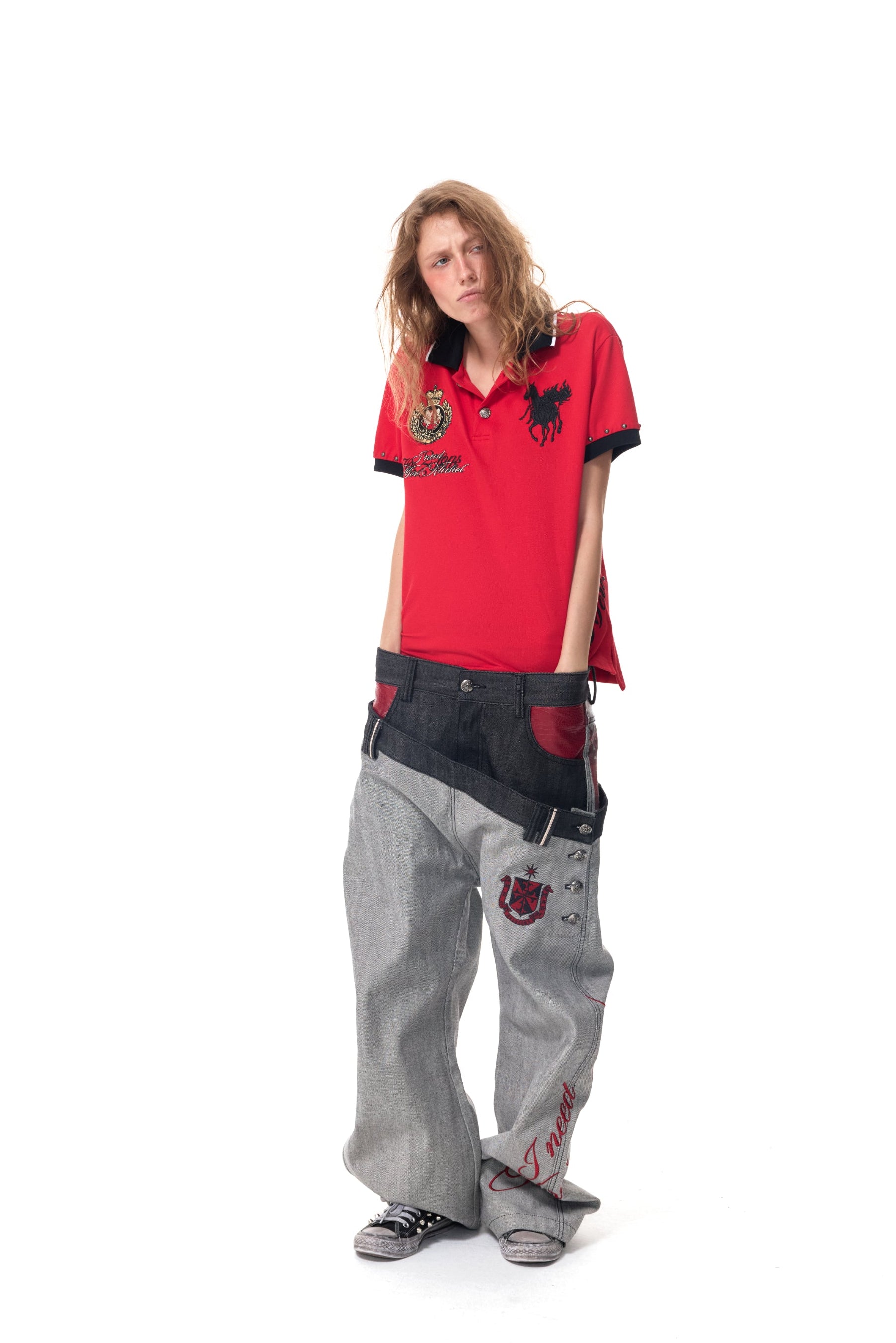 HAS2SONS Raw Denim Dual Waist Wide Jeans 081