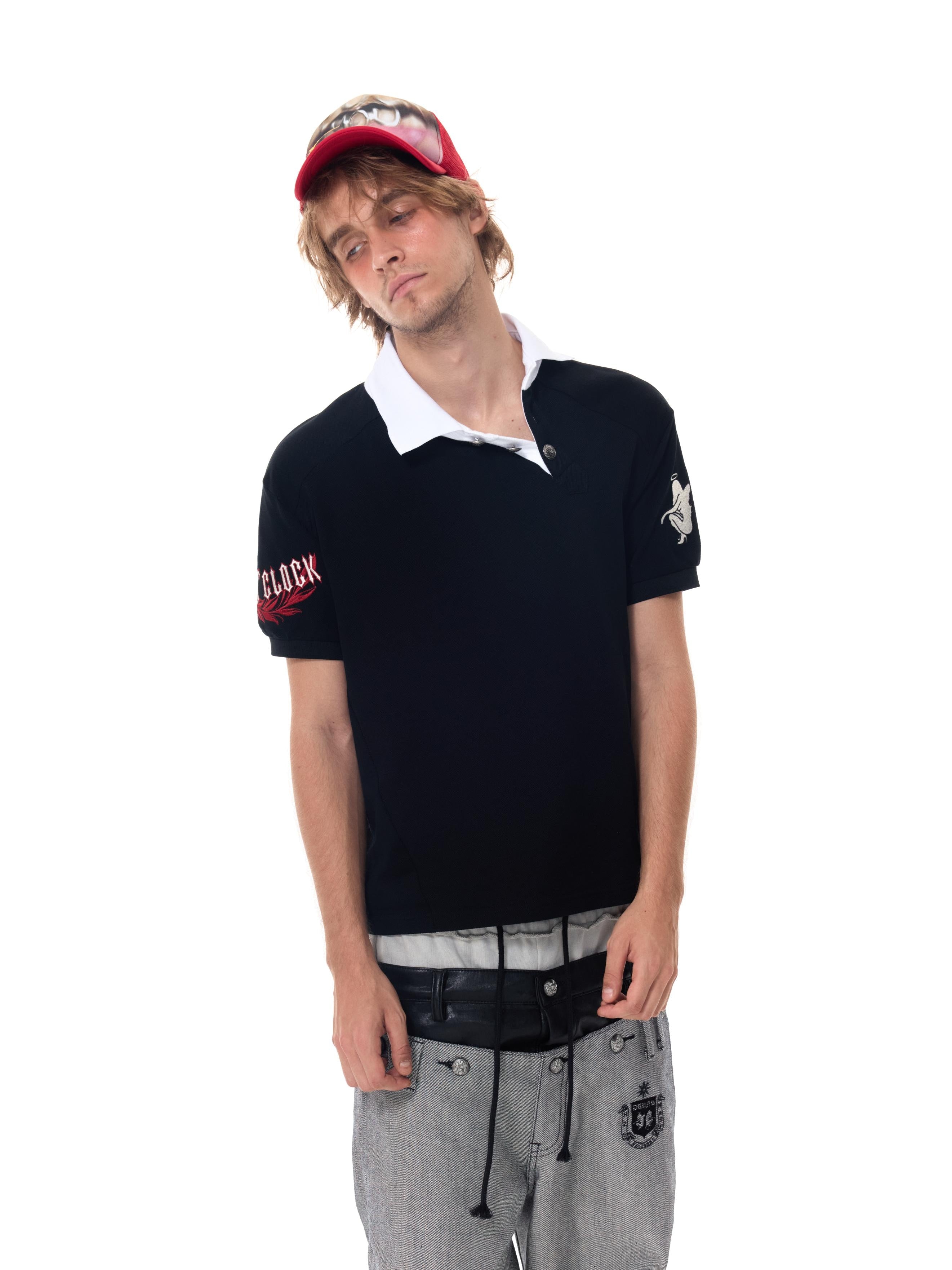 HAS2SONS Contrast Embroidery Polo 076