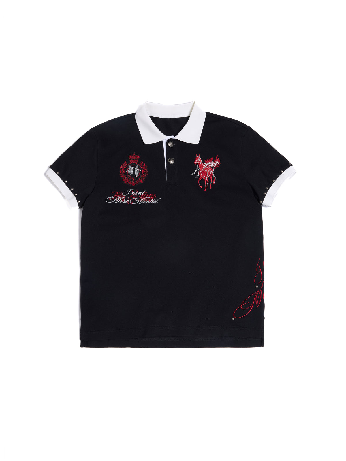 HAS2SONS Contrast Embroidery Boxy Polo 093