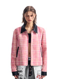HAS2SONS Pink Grid Double sided Clean Fit Jacket Short