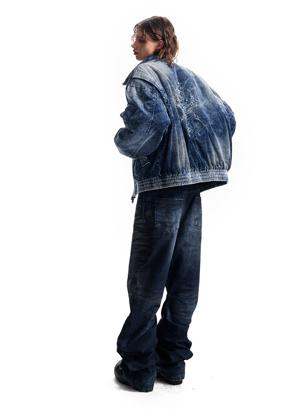 HAS2SONS 25FW Thick Corduroy Denim Indigo Riveted Jacket 057