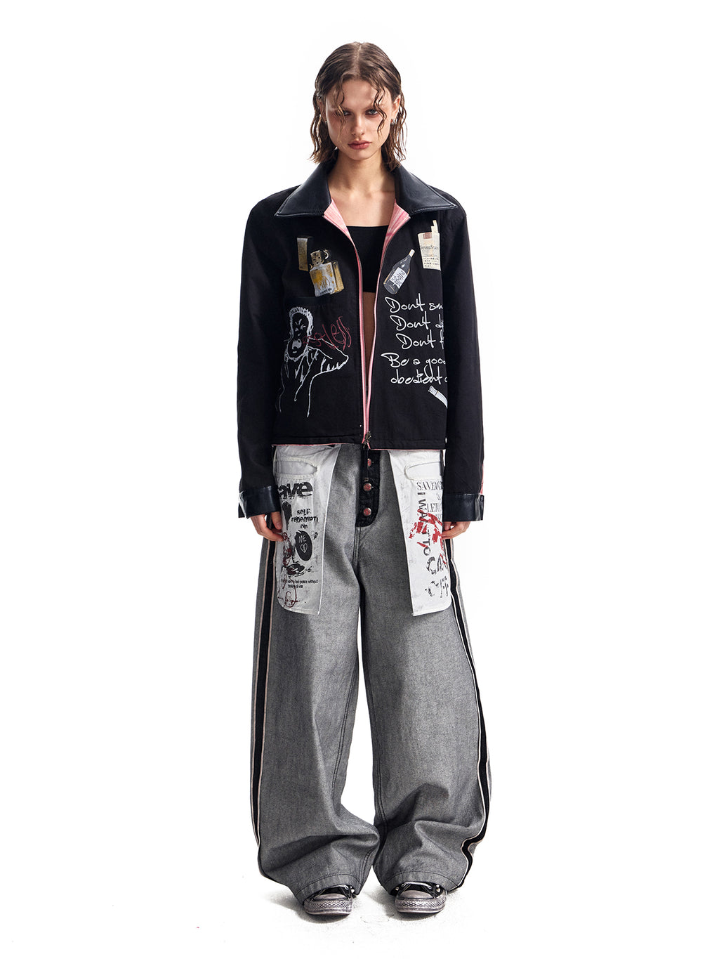 HAS2SONS Pink Grid Double sided Clean Fit Jacket Short