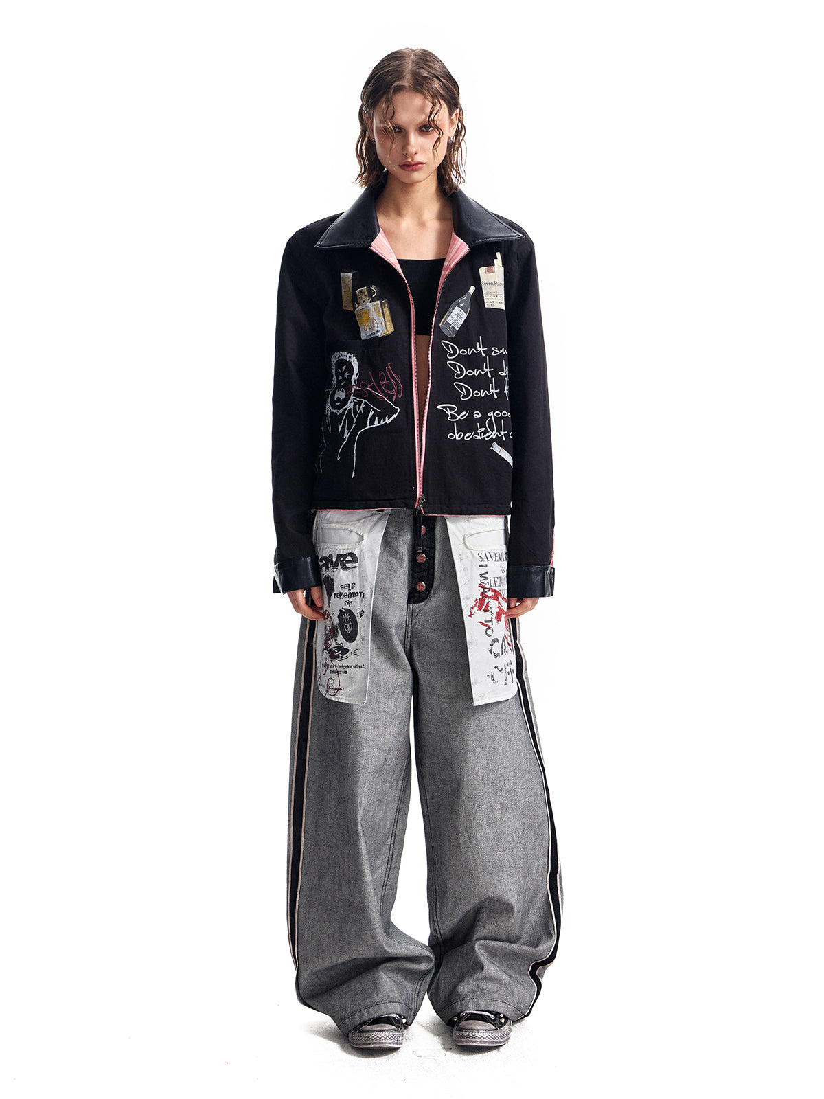 HAS2SONS Pink Grid Double sided Clean Fit Jacket Short