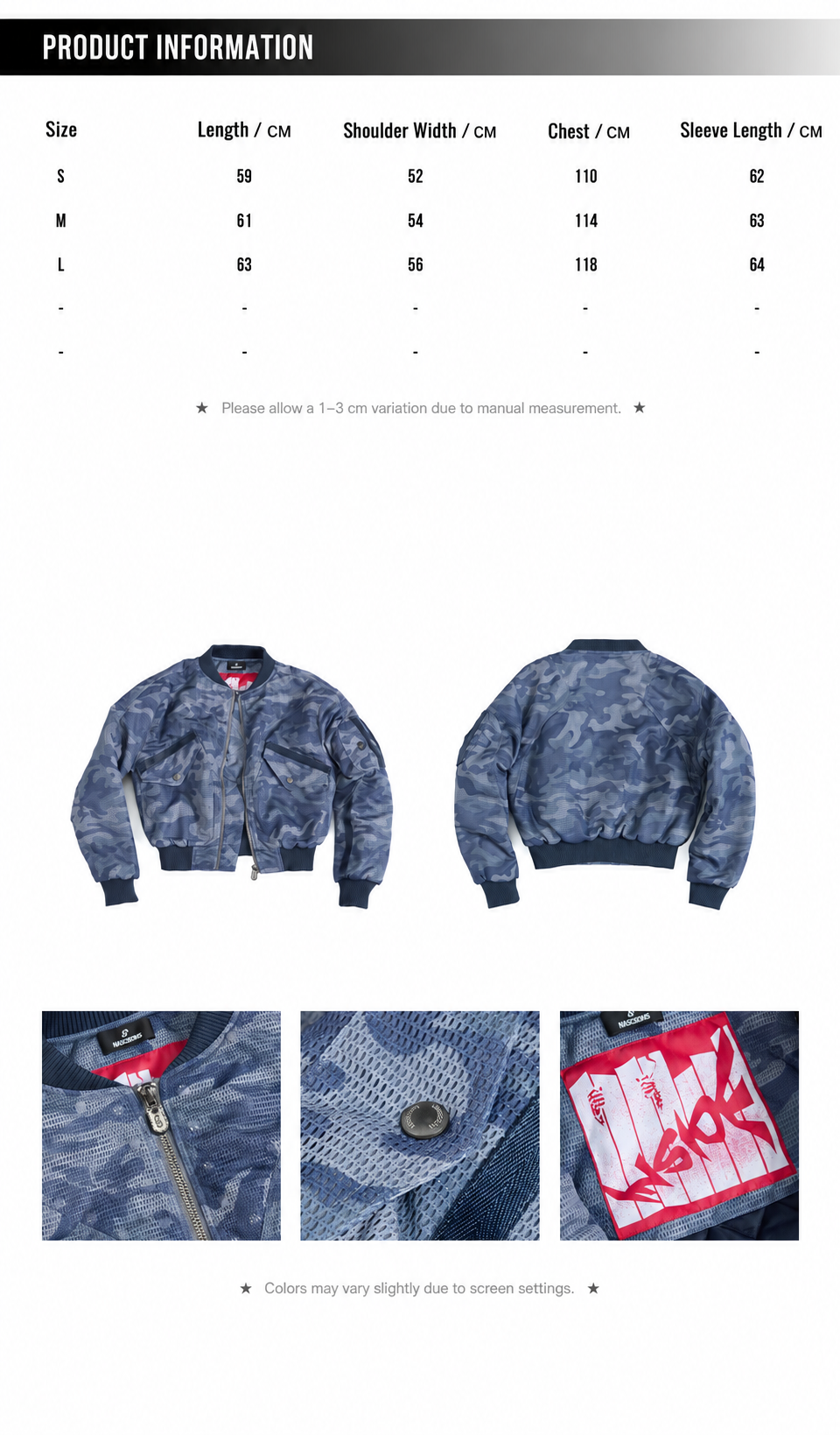 HAS2SONS 26FW “Dusk” Blue Camo Bomber Jacket