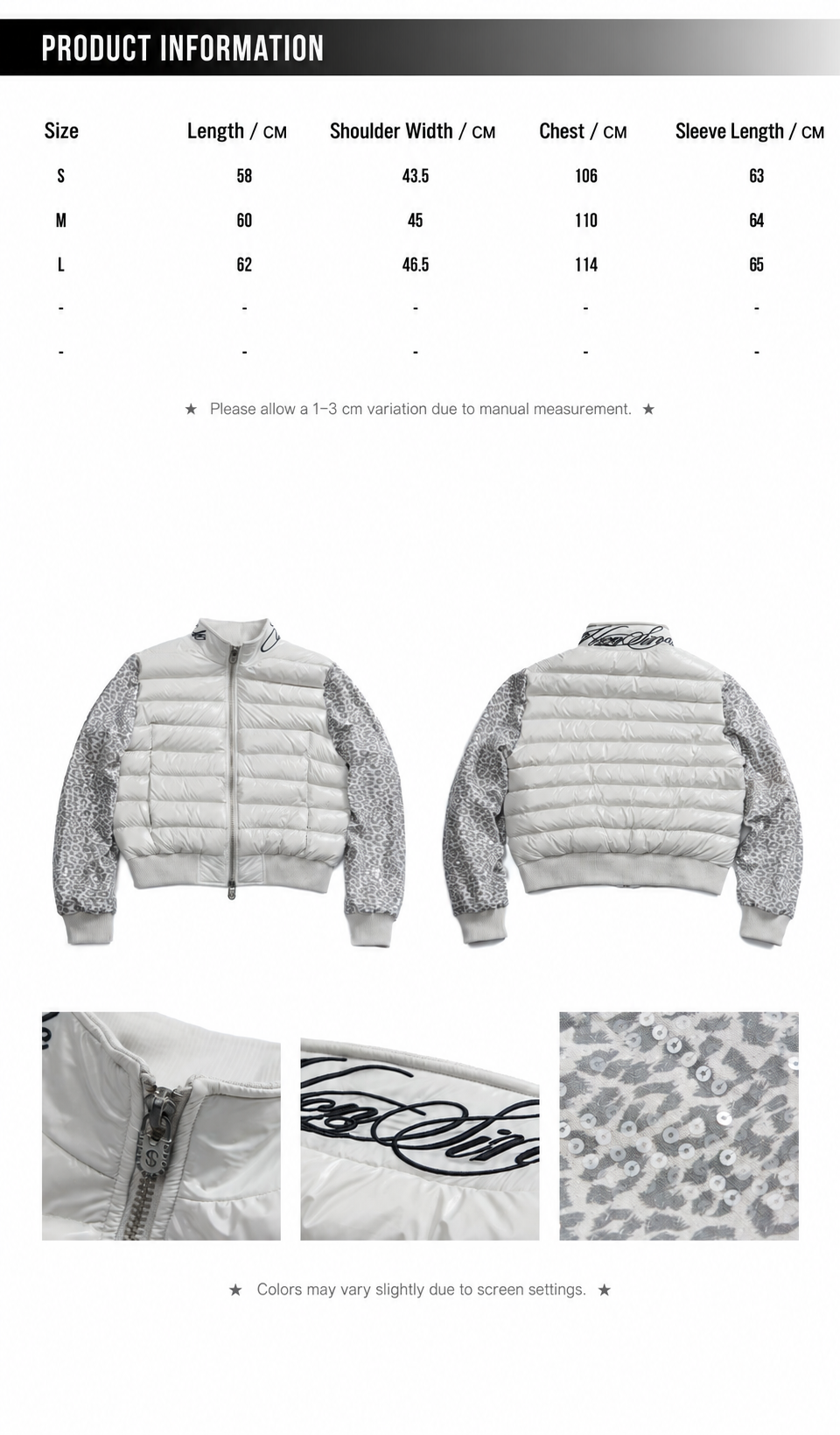 HAS2SONS 26FW Leopard Sequin Glossy Down Jacket
