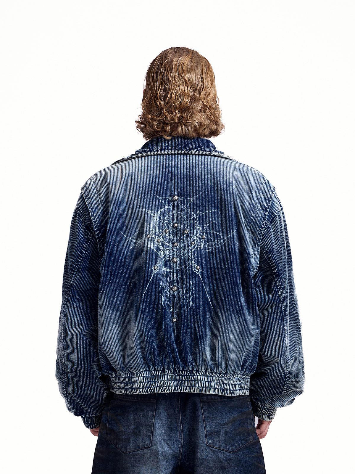 HAS2SONS 25FW Thick Corduroy Denim Indigo Riveted Jacket 057