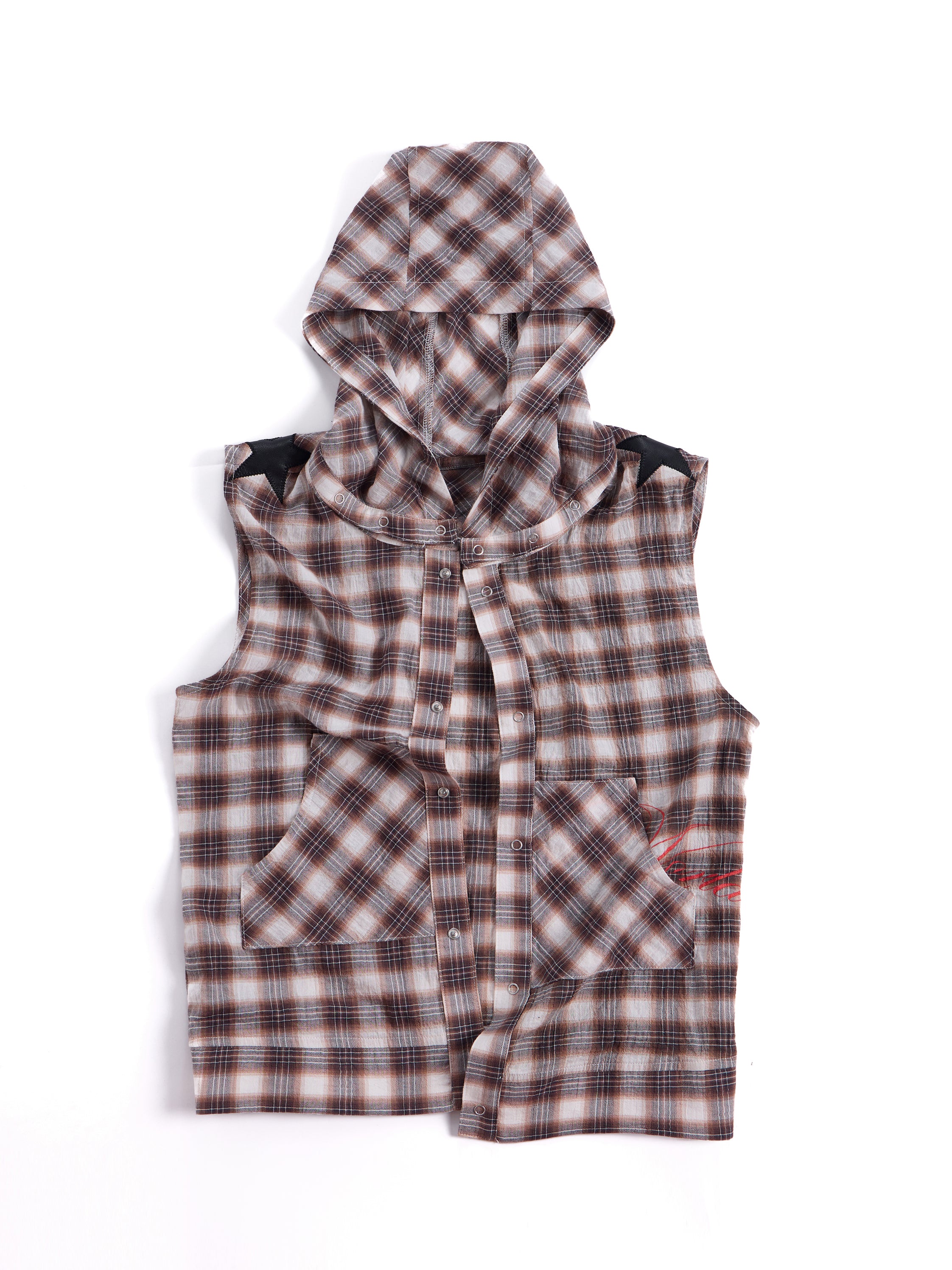 HAS2SONS Plaid Hooded Vest 112