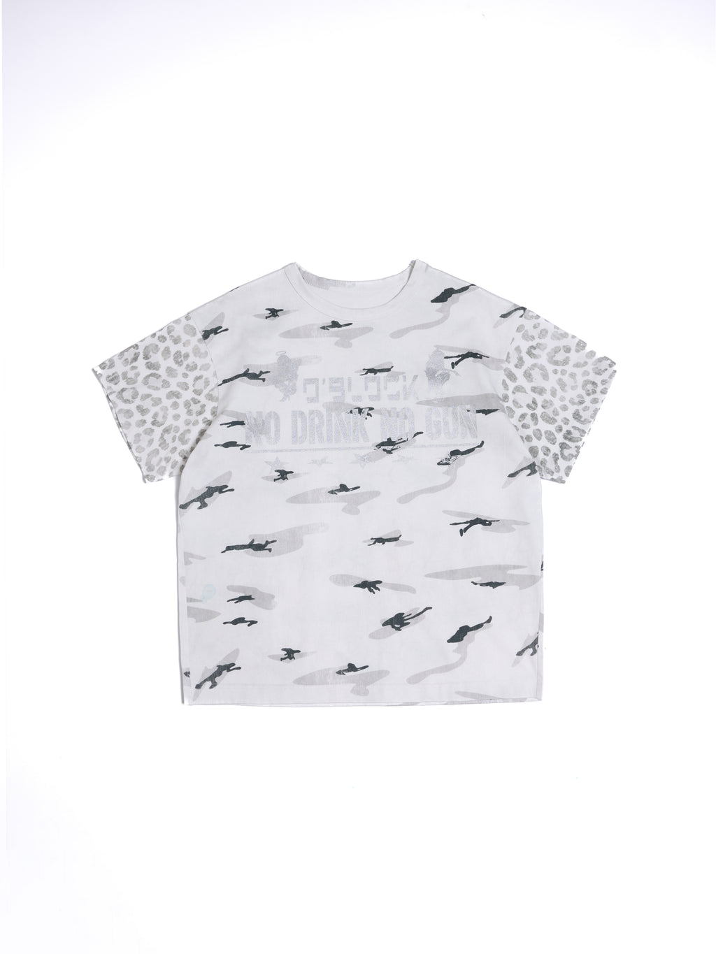 HAS2SONS Intoxicating Camo Vintage Camo Print Spliced Loose Streetwear Tee 088