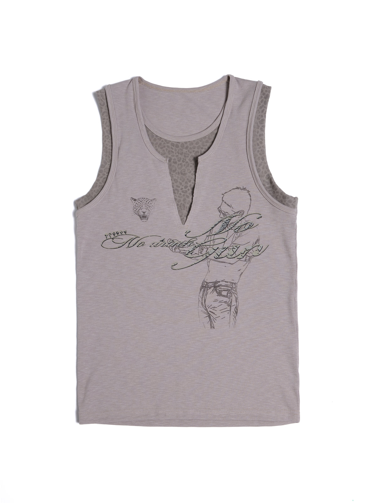 HAS2SONS Leopard Spliced Slim Tank 095