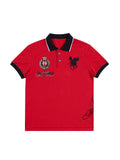 HAS2SONS 26SS "Fiery Soul" Red Embroidered Contrast Polo Shirt 078