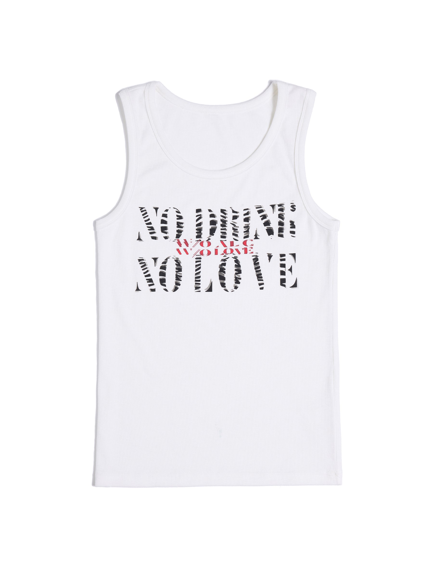 HAS2SONS N.D.N.G Letter Print Slim Sleeveless Tank Top, Street Inner Wear 090
