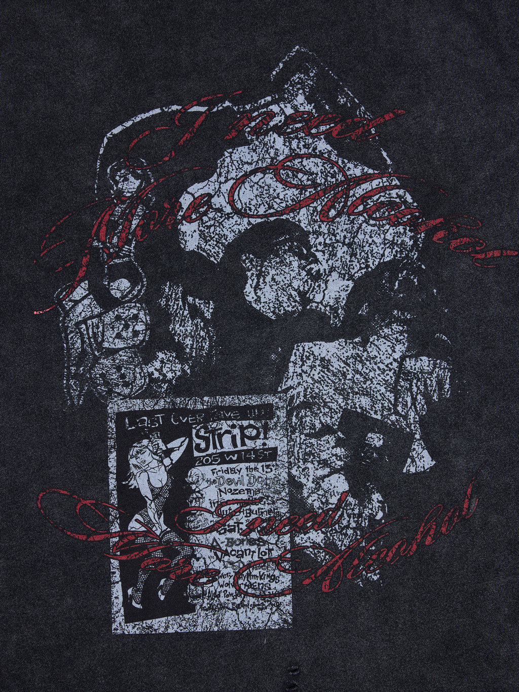 HAS2SONS 26SS "Drunk" Washed Distressed Crew Neck Tee T-Shirt