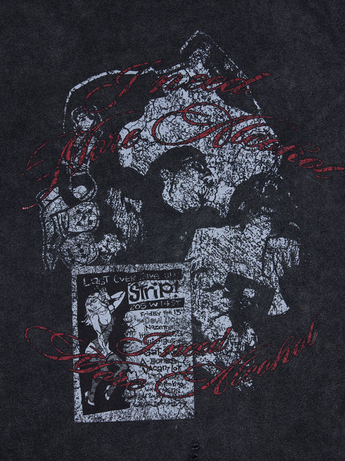 HAS2SONS "Drunk"  Washed Distressed Crew Tee