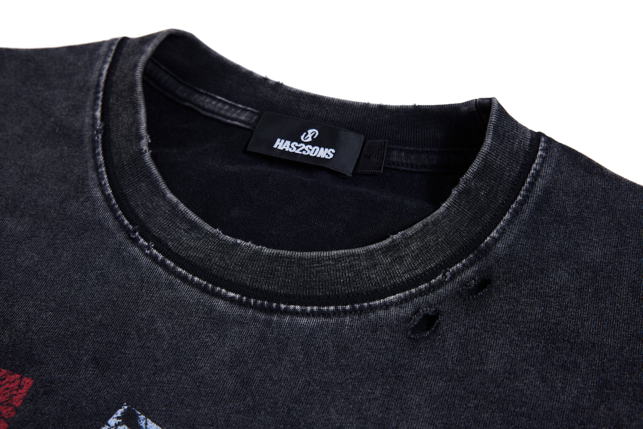 HAS2SONS "Who I Am" Washed Distressed Crew Tee