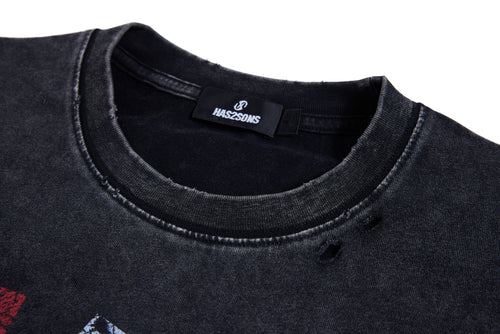 HAS2SONS "Who I Am" Washed Distressed Crew Tee