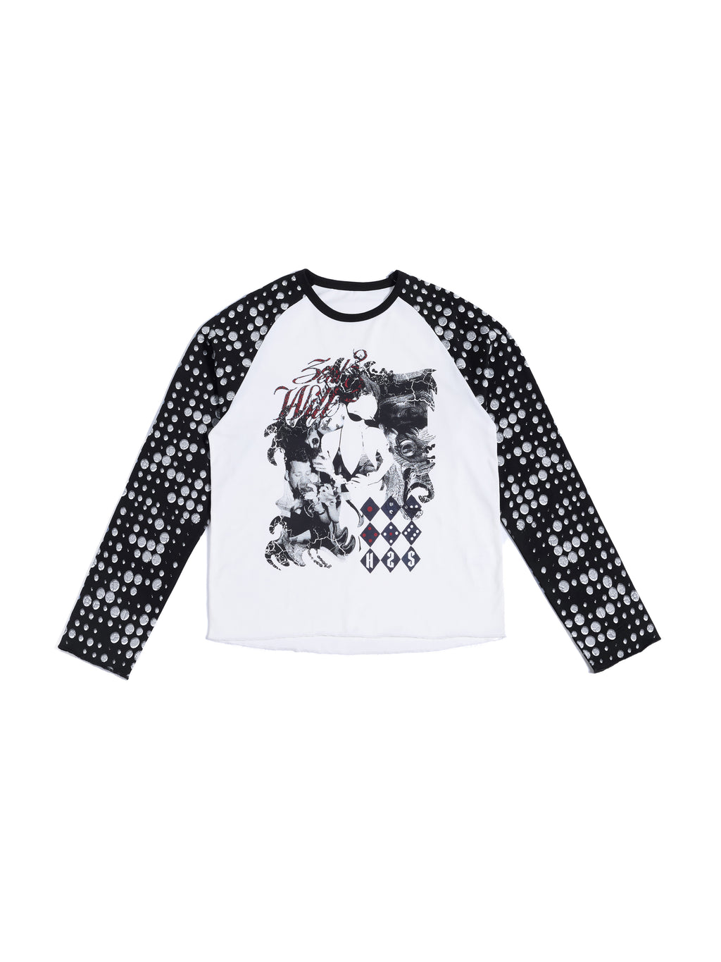 HAS2SONS 26SS "Hazy" Ghost Polka Dot Raglan Color Block Long Sleeve Crew Tee 084