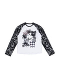 HAS2SONS 26SS "Hazy" Ghost Polka Dot Raglan Color Block Long Sleeve Crew Tee 084
