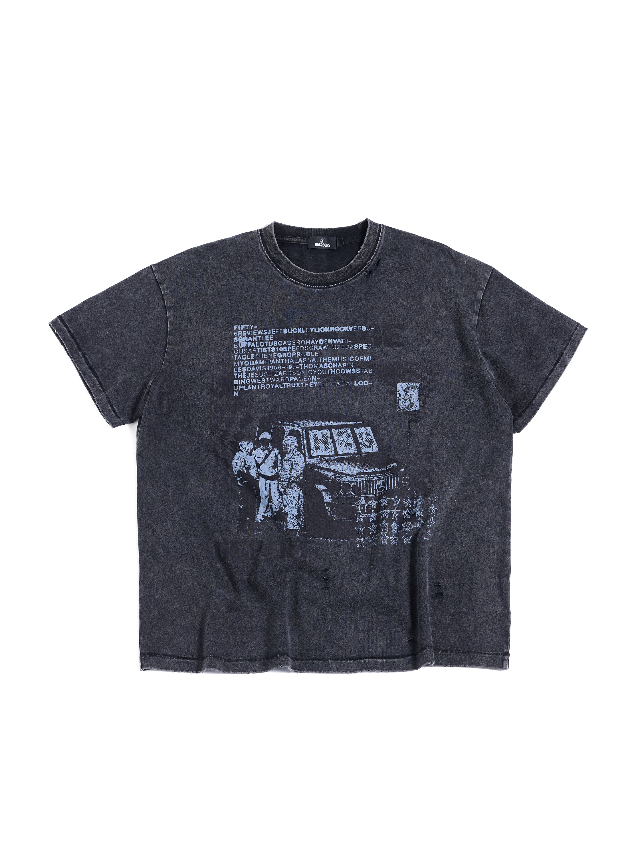 HAS2SONS 26SS "Tour" Washed Distressed Crew Neck Tee T-Shirt