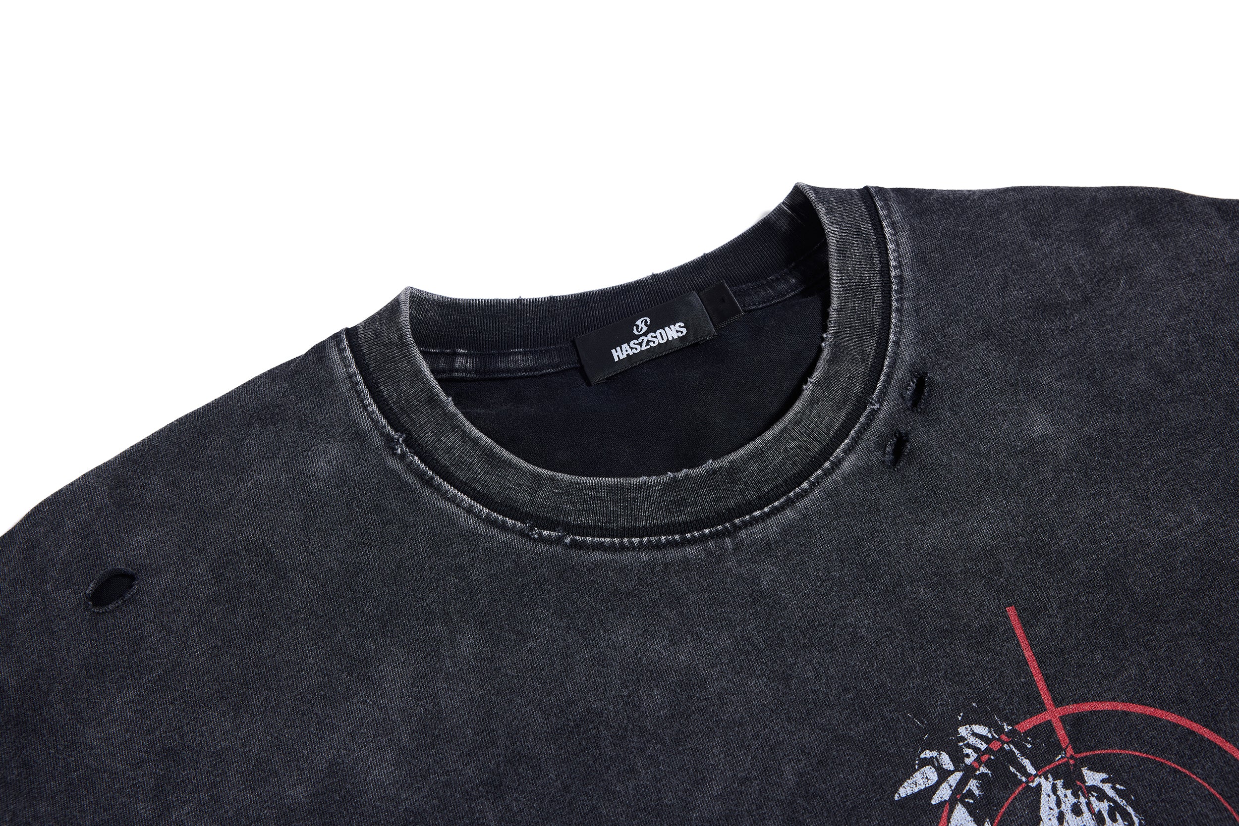 HAS2SONS "Tour" Hunting Washed Distressed Crew Tee